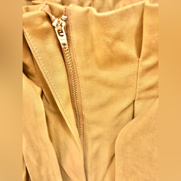 Maje Camel Cotton Canvas Belted Shorts - Picture 12 of 13